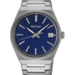 Seiko Classic Herrklocka Quartz 38.9 mm – Mörkblå Mönstrad Urtavla med Stållänk