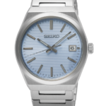 Seiko Classic Herrklocka Quartz 38.9 mm – Isblå Mönstrad Urtavla med Stållänk